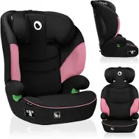 Lionelo Lars I-Size Siège-auto de 3 ans à 12 ans, de 12 kg à 36 kg, i-Size, 12-36kg, 100-150 cm, Memory Foam - Pink Baby