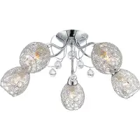 Globo Lighting Plafonnier en métal chromé, 5x E14