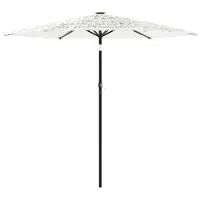 Syfax Parasol de jardin avec mât en acier blanc 223x223x213 cm
