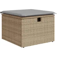 vidaXL Ensemble de salon , 5 pièces, en résine tressée, beige et gris clair