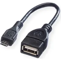 Value Câble USB 2.0, USB 2.0 type micro B - type A BU, OTG, 0,15 m