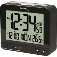 Techno Line Horloge radio avec veilleuse noire