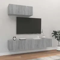 Prolenta Maison Exclusive - Ensemble de meubles TV 3 pcs Sonoma gris Bois d'ingénierie