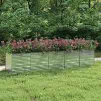 Prolenta Maison Exclusive - Lit surélevé de jardin 400x80x77 cm Acier galvanisé Argenté