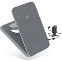 EPICO Chargeur sans fil pliable Mag+ avec support MagSafe - gris espace