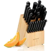 Alpina Bloc à couteaux, 22 pièces, bois, noir