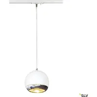 SLV Light Eye 150 luminaire suspendu GU10 ES111 rond blanc/chrome incl. adaptateur monophasé