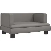 Syfax Lit pour chien gris 60x40x30 cm similicuir