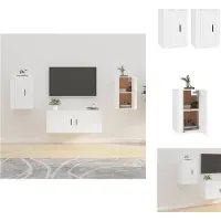 vidaXL Armoires murales TV 2 pcs. Blanc 40x34,5x60 cm - Meubles TV