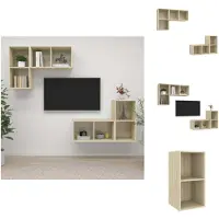 vidaXL Meubles TV muraux 4 pièces chêne Sonoma bois composite - Meubles TV