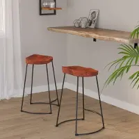 Prolenta Maison Exclusive - 2 tabourets Gavin, dimensions 45x40x63 cm, en bois massif de mangue