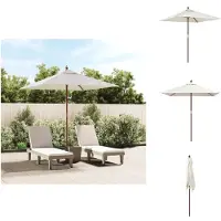 vidaXL Parasol avec mât en bois sable 198x198x231 cm - Parasols & ombrelles