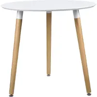 En.casa [] Table de salle à manger ronde blanche [H:75cmxØ80cm] en bois Table de cuisine rétro