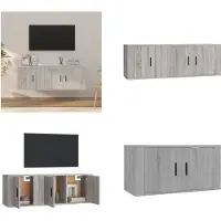 vidaXL 2 pcs. Set d'armoire TV Gris Sonoma Bois composite - Set d'armoire TV - Ensemble d'armoires TV - Armoire TV - Support TV