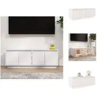 vidaXL Meuble TV Blanc 110x34x40 cm Pin massif - Meubles TV