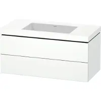 Duravit L-Cube c-bonded Ensemble suspendu, 2 tiroirs, sans trop-plein, sans trou pour robinetterie, 1000x500x480mm, LC6928N1818