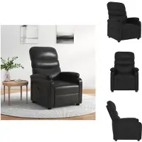 vidaXL Fauteuil Relax Noir Similicuir - Fauteuil