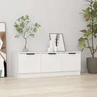 Prolenta Maison Exclusive - Meuble TV blanc 102x35x36,5 cm Matériau dérivé du bois