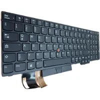 T-ProTek Clavier FRANÇAIS Noir Cadre Eclairage,Trackpoint pour Lenovo ThinkPad L580 20LW