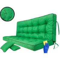 Hobbygarden Coussin de banc Coussin de sol pour banc de jardin Coussin de balançoire Coussin pour balançoire hollywoodienne Outdoor / Indoor - Pola - 180 cm - Vert