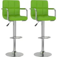 Syfax Tabourets de bar lot de 2 vert similicuir