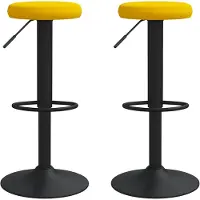 Syfax Tabourets de bar lot de 2 jaune moutarde velours