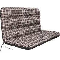 Hobbygarden Coussin de balançoire 150 cm - Coussin de banc de jardin & de balançoire, hydrofuge, résistant aux UV, tissu Oxford, carreau brun, confortable & facile d'entretien