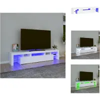 vidaXL Armoire TV avec lampes LED Blanc 200x36,5x40 cm - Meuble TV