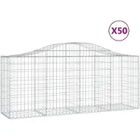 vidaXL Gabions avec arc surélevé 50 pcs. 200x50x80/100cm Fer galvanisé