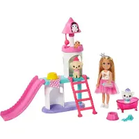Barbie Aventures de Princesses, poupée Chelsea (blonde), jeu de château pour animaux de compagnie