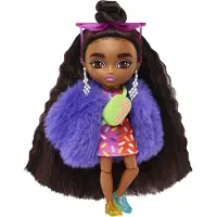 Barbie Poupée Extra Minis (14 cm env.) avec modes, accessoires et support de poupée