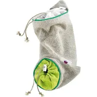 Mastrad Sac de conservation de légumes Petit, sac à ail, sac à légumes, sac à légumes, tissu, vert, F93362