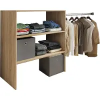 VCM Armoire en bois | placard ouvert | garde-robe de plain-pied | Les merveilles de la chambre avec garde-robe | Dimensions env. B. 90 x H. 100 x D. 50 cm - Dacho ll