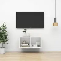 Prolenta Maison Exclusive - Meuble TV blanc 37x37x72 cm Matériau dérivé du bois