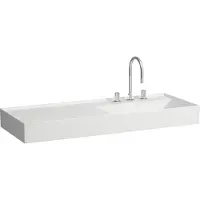 Laufen Kartell lavabo, encastré, tablette à gauche, 3 trous pour robinetterie, sans trop-plein, 1200x460mm, H8133337571581
