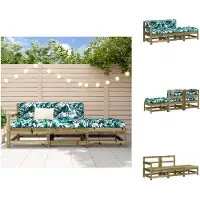 vidaXL Ensemble de salon de jardin 3 pièces avec coussins Pin imprégné - éléments de canapé de jardin