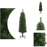 vidaXL Sapin de Noël artificiel élancé avec support vert 120 cm PVC - Sapins de Noël
