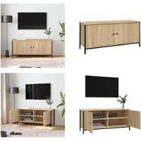 vidaXL Armoire TV avec portes Chêne Sonoma 102x35x45 cm Bois composite - Armoire TV - Meubles TV - Supports TV