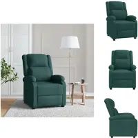 vidaXL Fauteuil relax vert foncé Tissu - Fauteuil