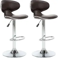 Syfax Tabourets de bar 2 pcs marron similicuir