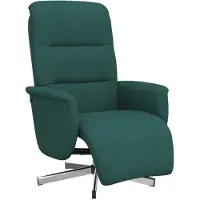 Syfax Fauteuil inclinable avec repose-pieds vert foncé tissu
