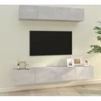 Prolenta Maison Exclusive - Ensemble de meubles TV 4 pcs Gris béton Bois d'ingénierie