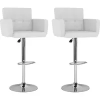 Prolenta Maison Exclusive - Lot de 2 tabourets de bar en similicuir blanc