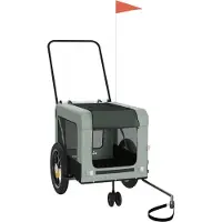 Syfax Remorque de vélo pour animaux de compagnie gris et noir
