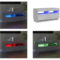 vidaXL Armoire TV avec éclairage LED gris béton 80x35x40 cm - Armoire TV - Armoire TV Avec LED - Meuble TV