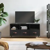 Prolenta Maison Exclusive - Meuble TV noir 102x36x50 cm Matériau dérivé du bois