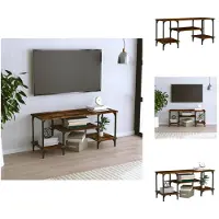 vidaXL Armoire TV chêne fumé 102x35x45,5 cm Bois composite - Meuble TV