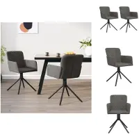 vidaXL Chaise de salle à manger 2 pcs. Pivotant Gris Foncé Velours - Chaises de salle à manger