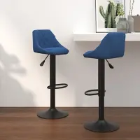Prolenta Maison Exclusive - Tabourets de bar, lot de 2, velours bleu