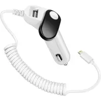 Avizar , chargeur universel pour voiture avec allume-cigare, câble de charge Lightning (1A), blanc